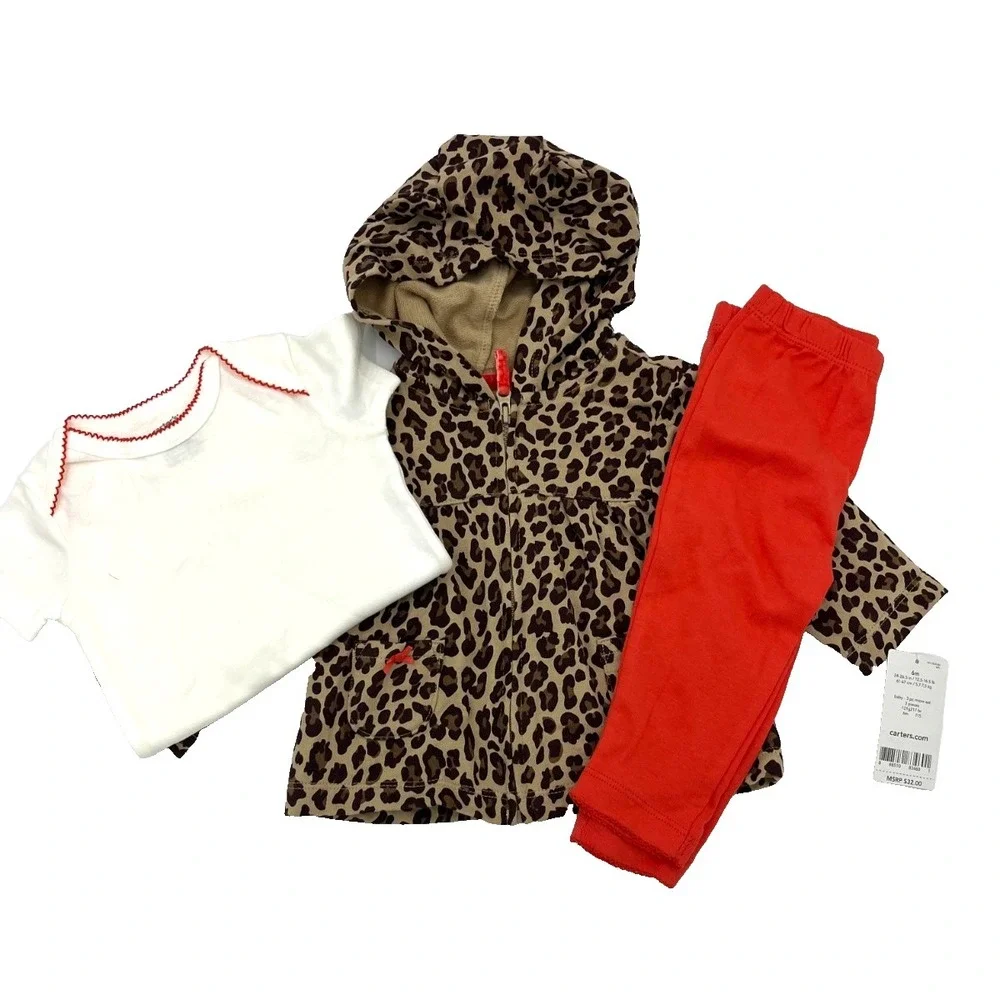 Carter's Baby Three‎ Piece Set Hoodie Bodysuit Leggings 06 months New